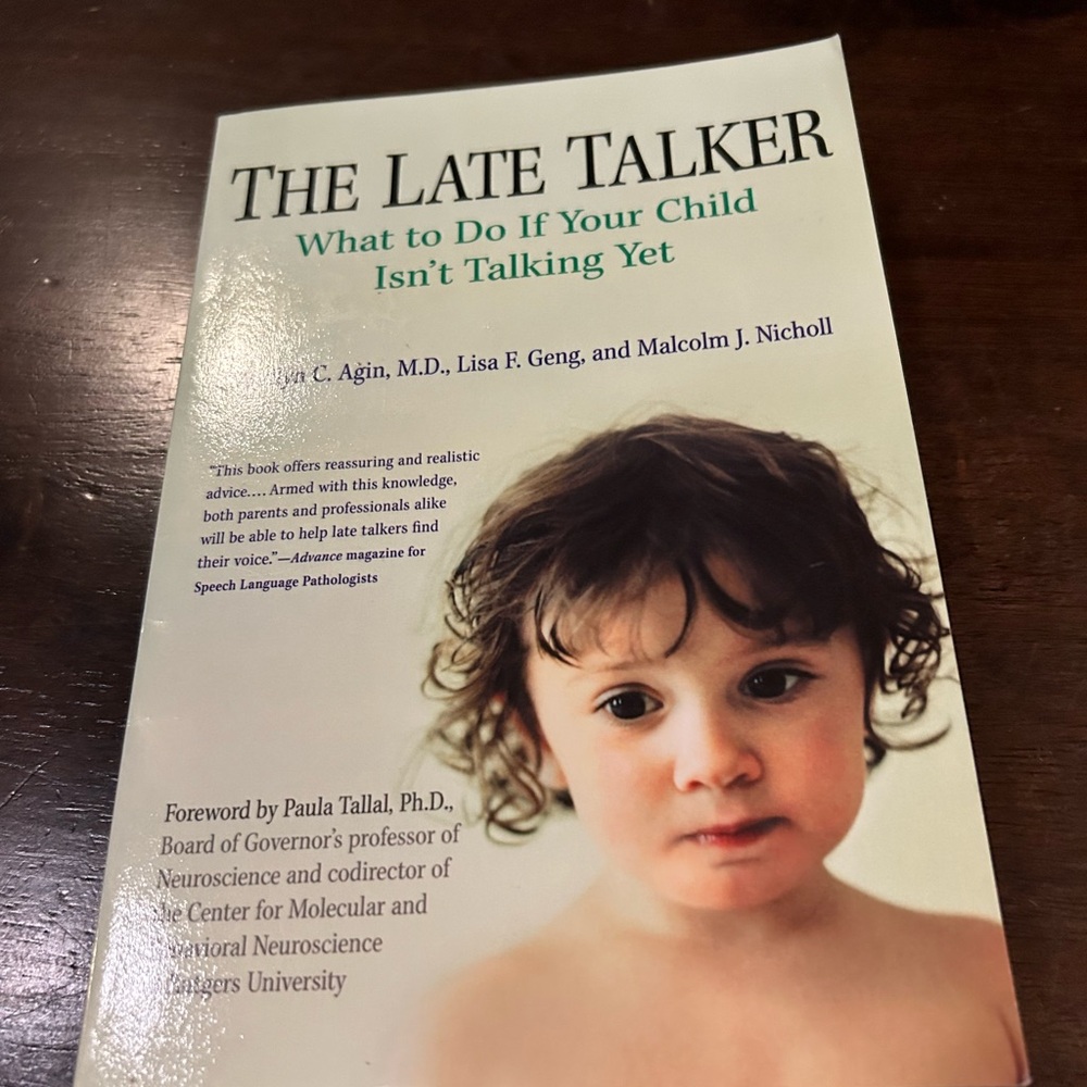 “The late talker, what to do if your child isn’t talking yet” book.